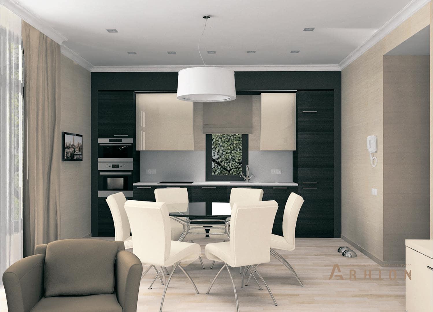 4. Проект одноэтажного дома в канадском стиле с двускатной кровлей, H-62, площадью - 96 кв c терассой, эркером